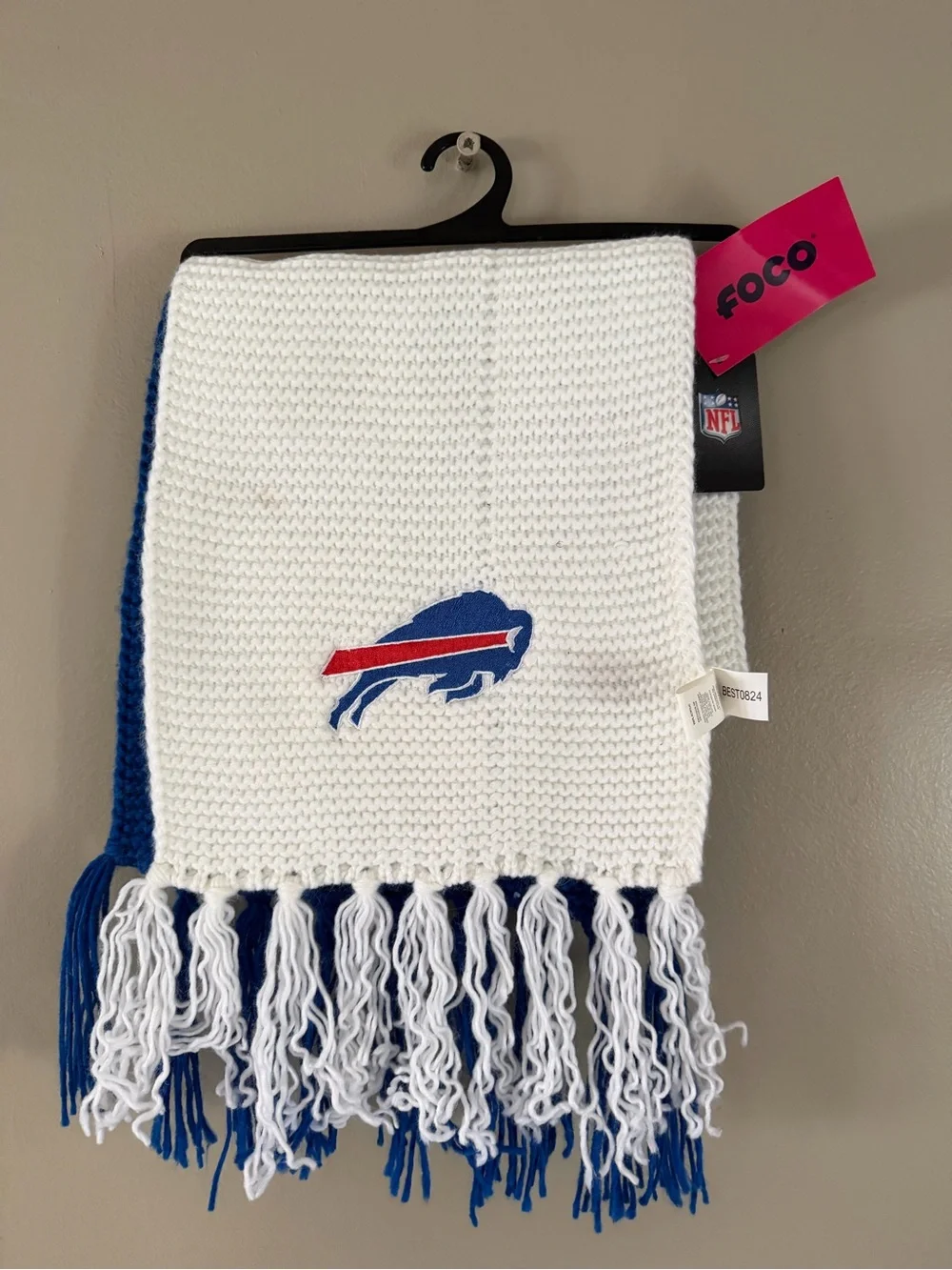 FOCO Buffalo Bills Knit Scarf - White & Royal Blue